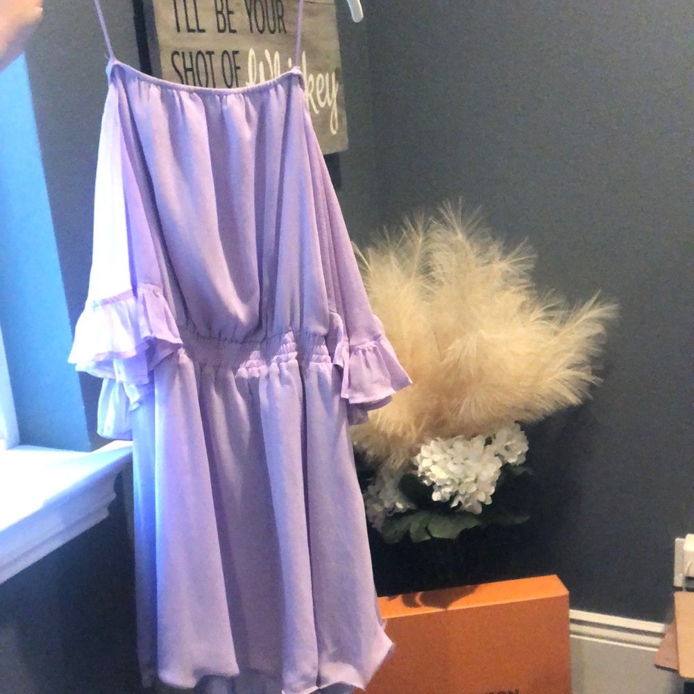 Lavender off the shoulder dress